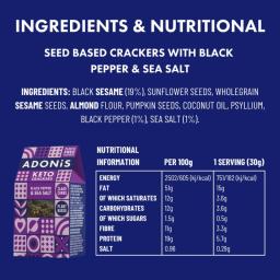ADONiS organic black pepper keto crackers packaging