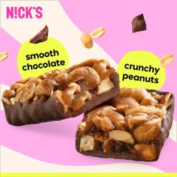 NICKS peanut crunch chocolate bar no added sugar 40g