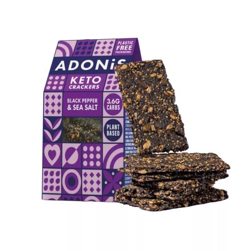 ADONiS black pepper and sea salt keto crackers 60g