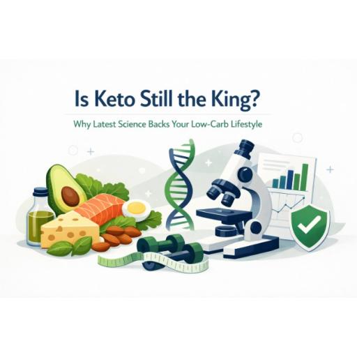 image of medical studies and keto friendly foods