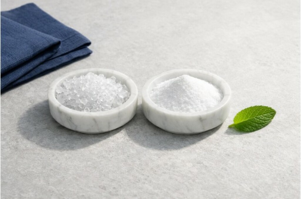 image of xylitol and erythritol next to each other