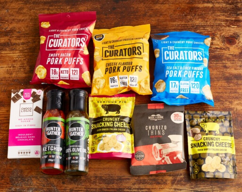 range of keto friendly low car snacks on display