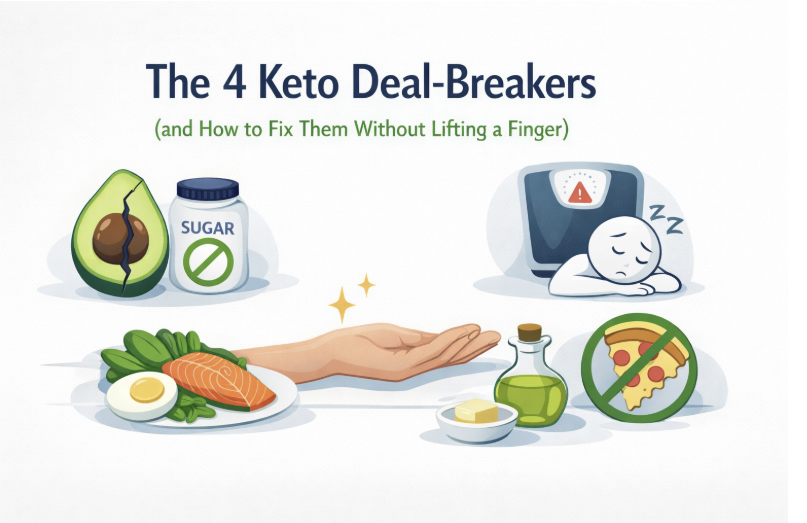 The 4 Keto Deal-Breakers (and How to Fix Them Without Lifting a Finger)